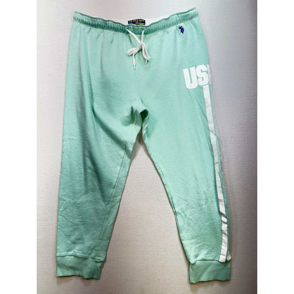 US Polo Assn. Women's Lounge Sweatpants Active Sz XL Mint Green Pockets Stretch